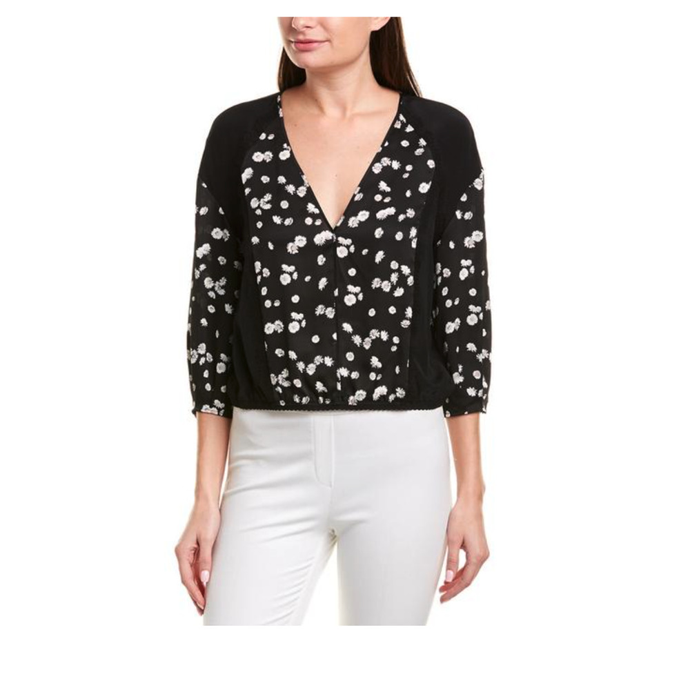 Jason Wu Lace-trim Silk-paneled‎ Gs190207 Blouse Top~ 4
